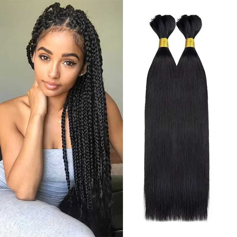 Straight Bulk Human Hair For Braiding No Weft 100% Unprocessed Virgin Human Braiding Hair For Braids Human Hair Extension