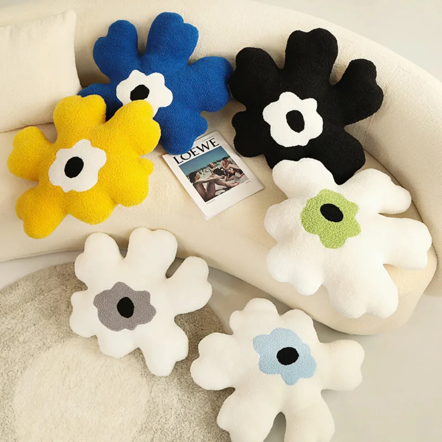 INS Flower Plush Pillow Baby Bedroom Sofa Cushion Living Room Decorative Throw Pillows Sunflower Kids Stuffed Toys Photo Props