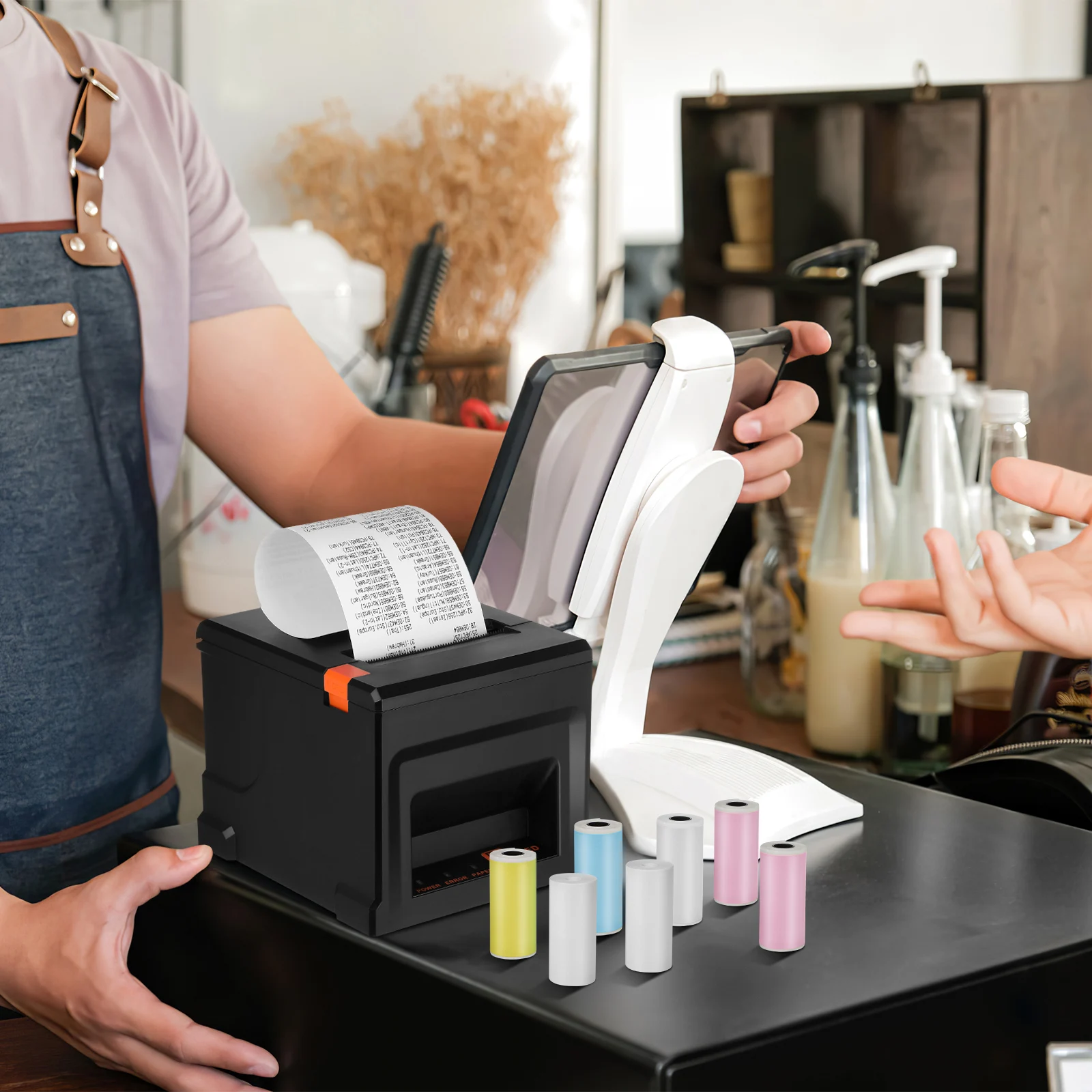 

16 Rolls Thermal Labels Self-adhesive Mini Paper Various Colors Clear Printing Sticker Printer Paper Thermal Label