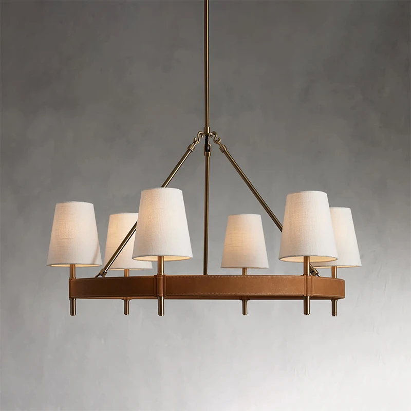 Designer Leather Circular Pendant Light Fashion Creative Luxury for Hotel Lobby Model Room Living Room Dining Office