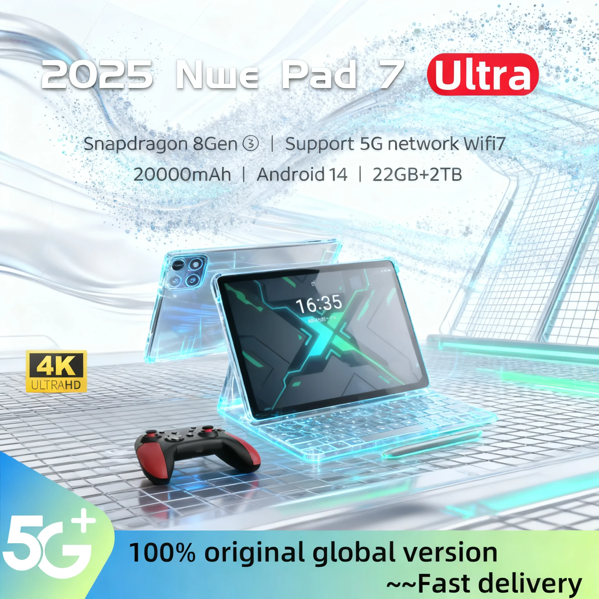 yZ[z2025NO[o Pad 7S Pro Ultra Snapdragon 8GEN3 Android 14 ^ubg 11C`HD 22GB+2TB 20000mAh 5G fASIM Wi-Fi ^ubgPC