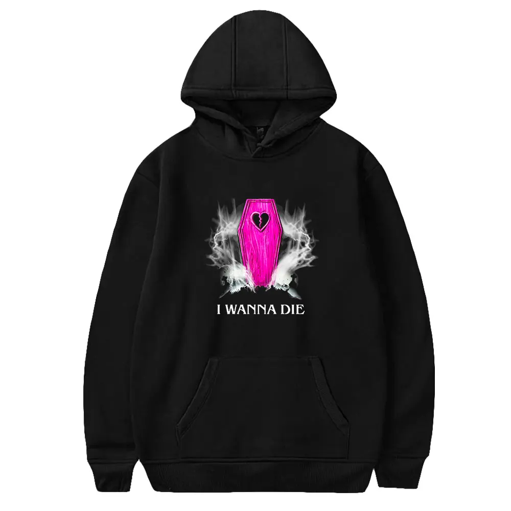 

2026 Nessa Barrett I Wanna Die Hoodie Unisex Long Sleeve Men Women Hooded Sweatshirt Youthful Singer-songwriter Fashion Clothes