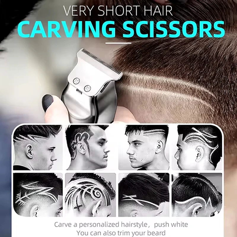 Professionelle elektrische Friseur-Haarschneidemaschine für Herren, kabellos, geschnitzte Haarschneider, wiederaufladbar über USB, Display, Körperschönheit, Haarschneider