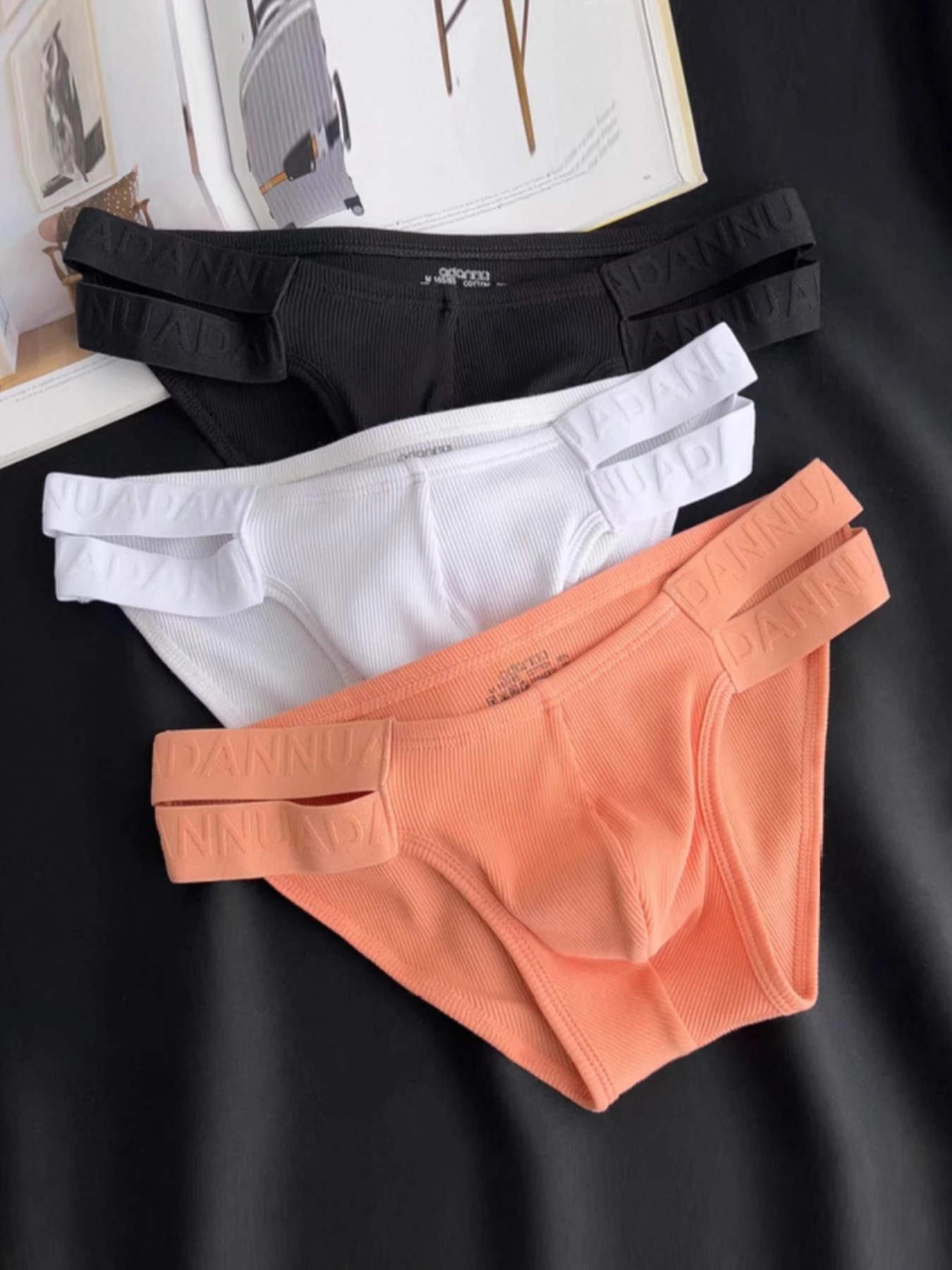 

1PC Double Belt Men's Briefs Sexy Low Waist Cotton Breathable Man Fashion Underwear U convex Men Sports Fitness Panties