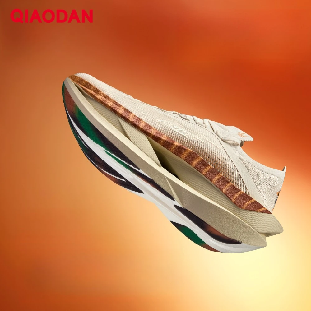 QIAODAN Feiying Plaid 3 Men's Marathon Racing Running Shoes Carbon Plate Rebound Breathable Lightweight Sneakers QDB023262290