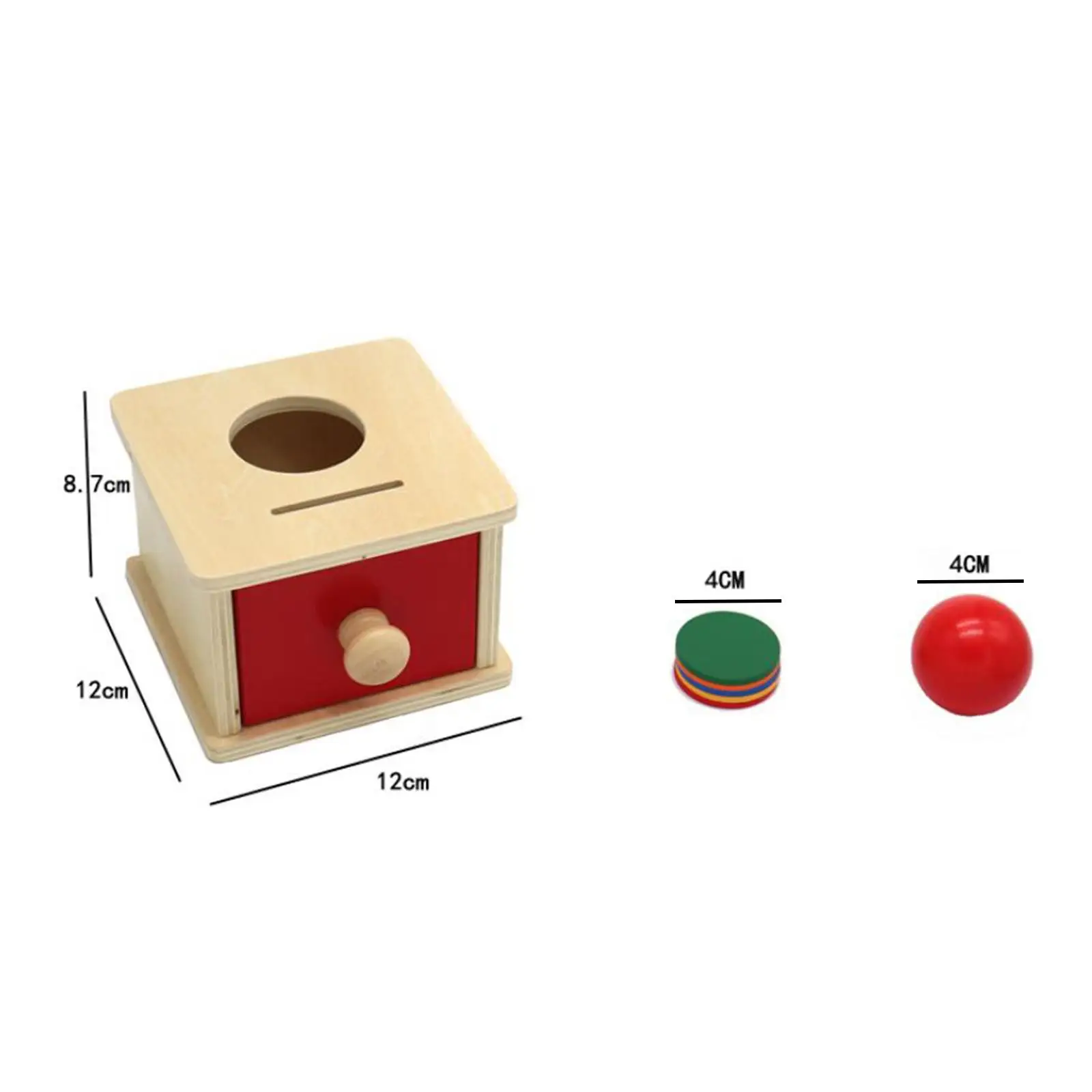 Montessori Ball Drop Box Onderwijs Hulpmiddelen Vroege Educatie Houten Puzzelkleur