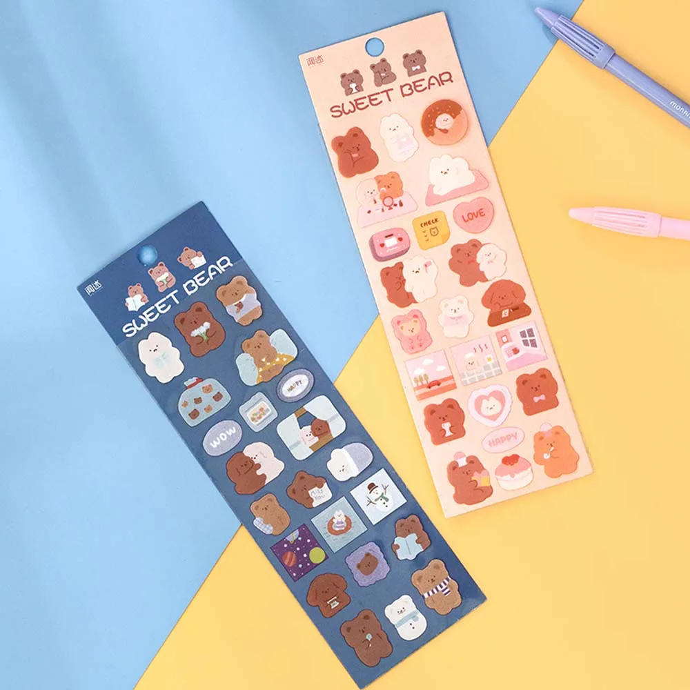 2 Pcs/bag Label Hand Account PET Diary Scrapbooking Handbook Decoration Decoration Paper Decorative Stickers Stationery Sticker