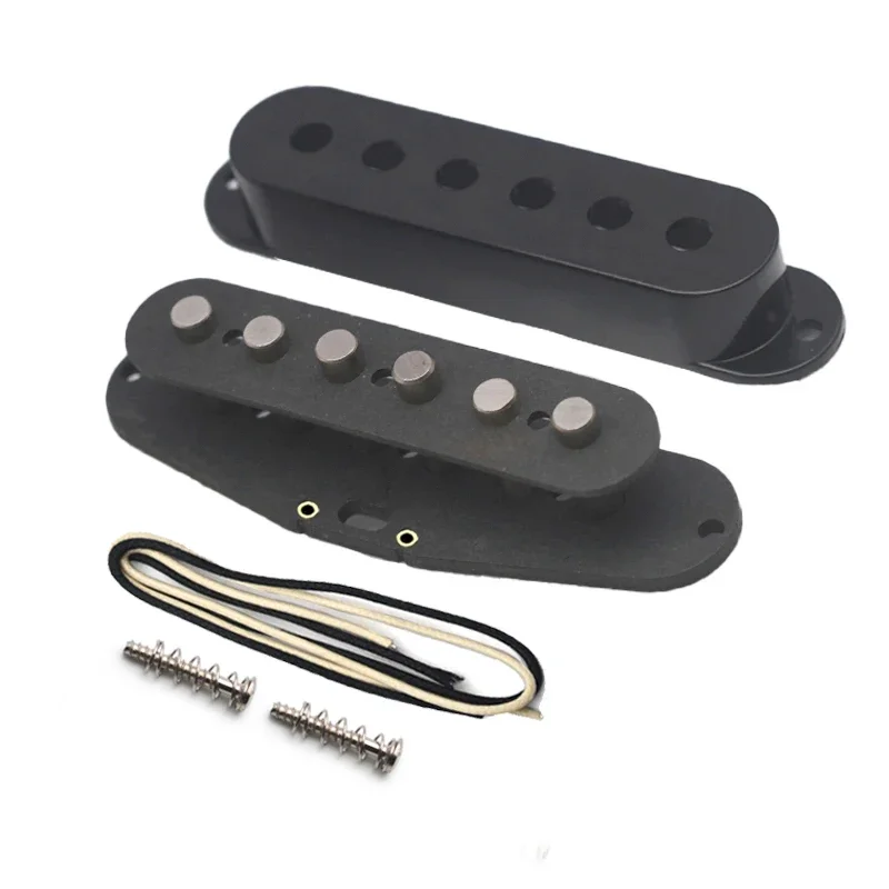 Electric Pickup Kits, ST Staged Top, Single Coil, Alnico V Pickup, Black Fiber Bobbin, Alnico V Pole Piece, Cable Pickup Kits