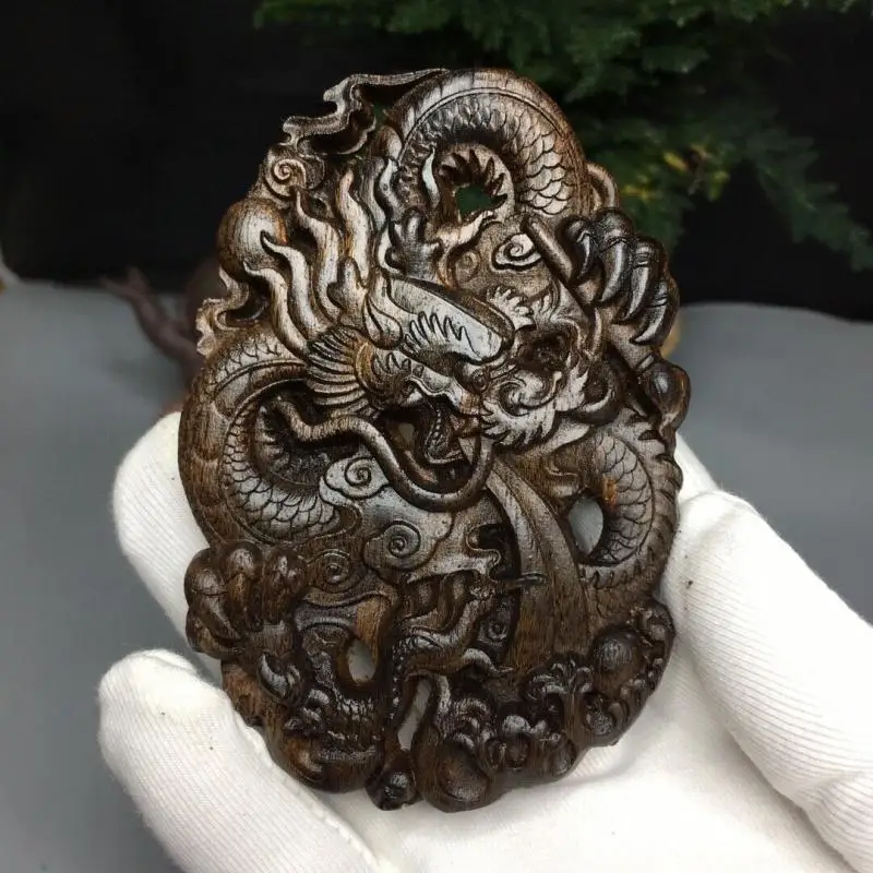 

agarwood vietnam Exorcism Wooden Statue dragon Carvings Sculpture Decor wood art