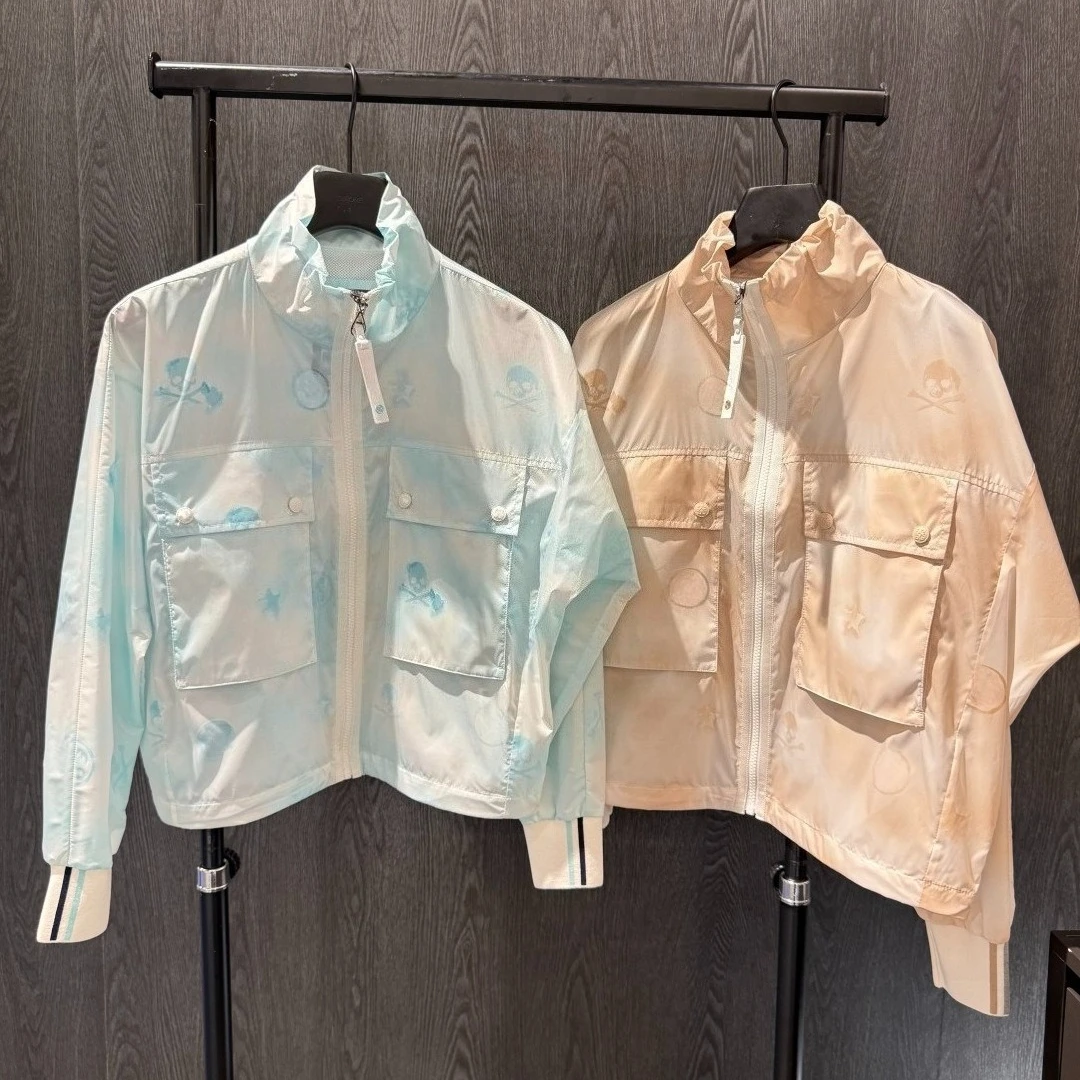 Women's Golf Jacket 2026 Fall New Korean Style UV Protection Lightweight Sporty Print Breathable Quick-Dry Stretch Casual