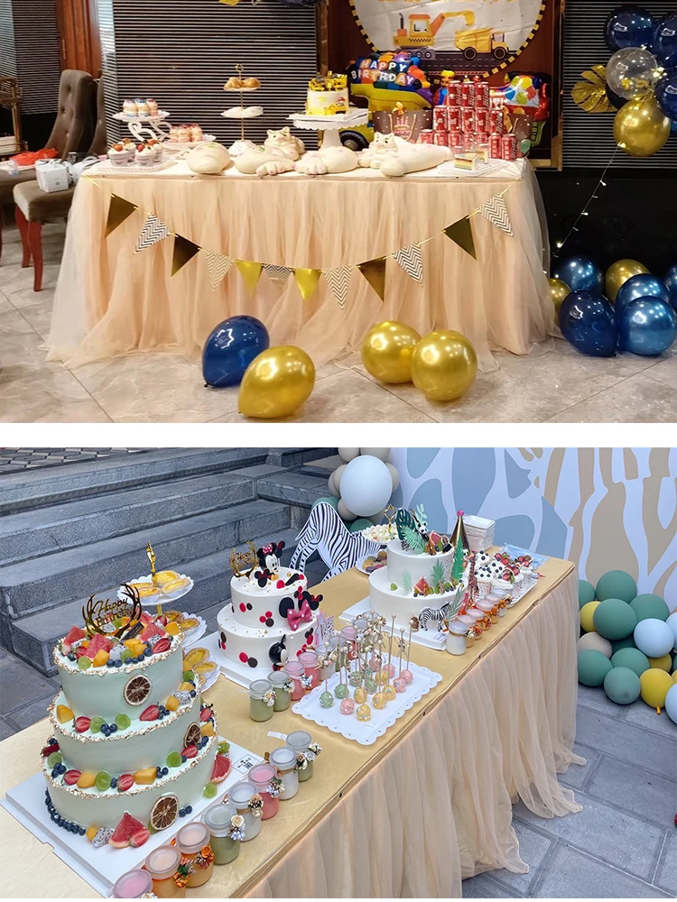 Tutu Tulle Tablecloth for Wedding Festival Party Table Decoration Soft Home Textile Tablecloth Accessories Colorful Table Skirt