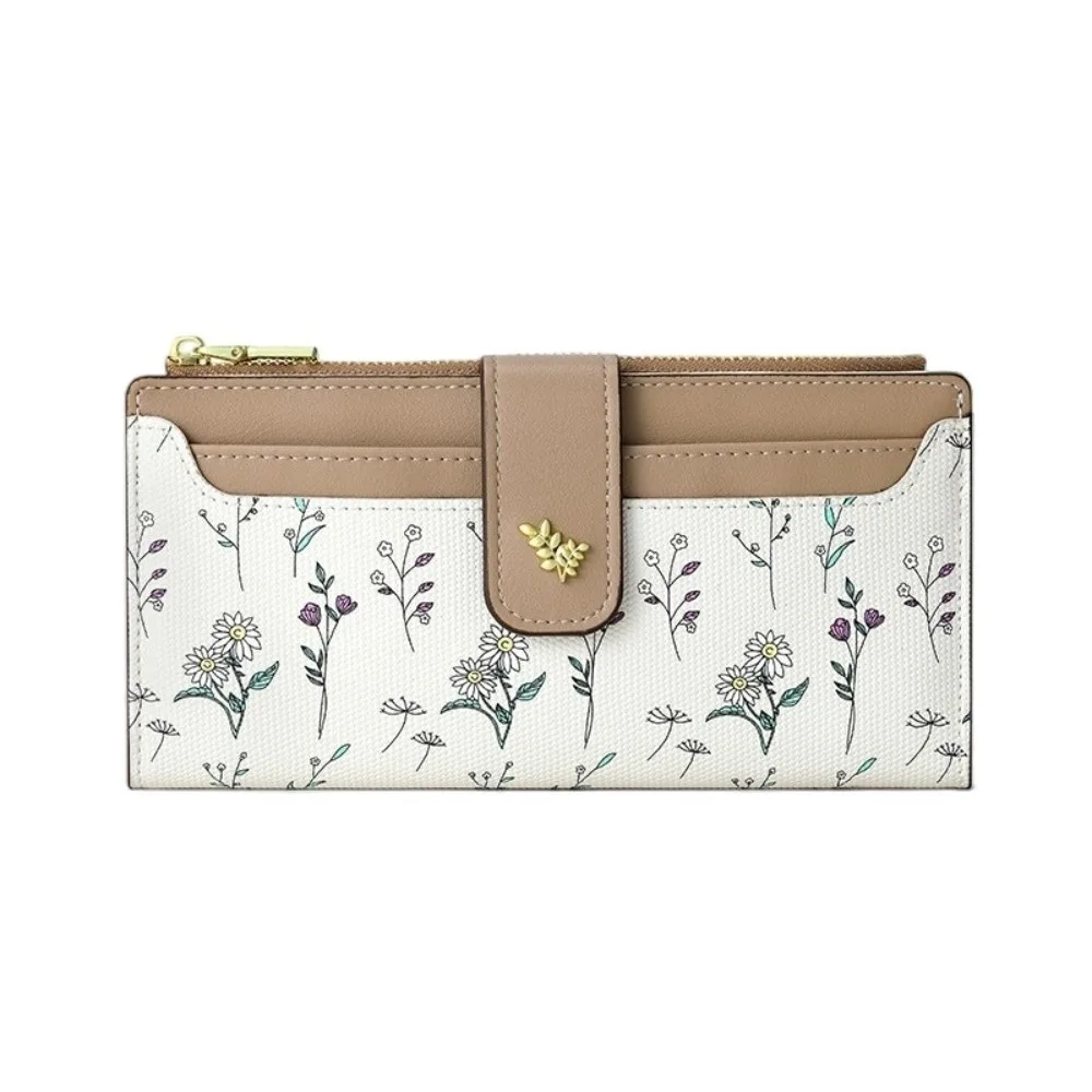 

Card Holder Waterproof Long Folding Wallet Handheld PU Leather Money Purse Bag Zipper Lightweight Check Credit Card Bag Male