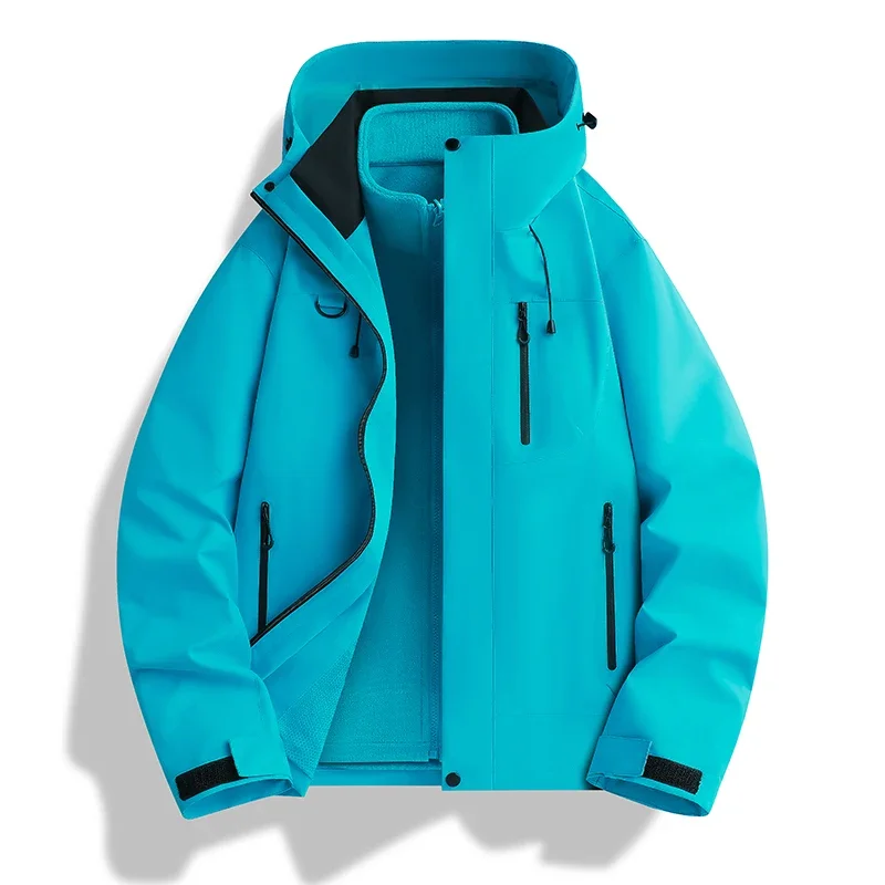 Couple Outdoor Running, Windproof and Breathable Three in One Assault Jacket Winter Fashion Trend Waterproof and Warm Jacket