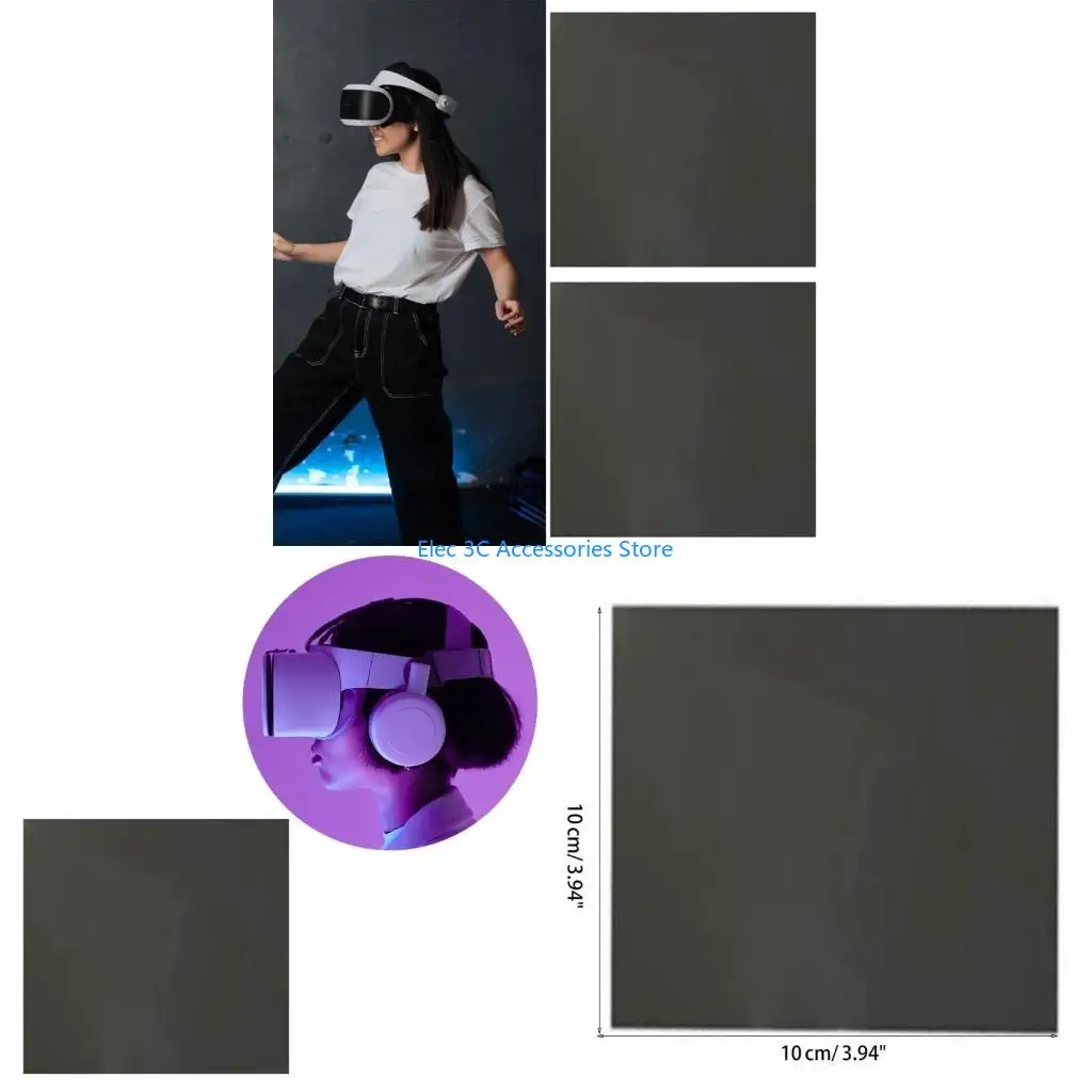 Y51A 2Pieces/set 10x10cm Adhesive Linear Polarized Film Sheet LCD Polarizer Filters LCD Polarizing Film Sheet