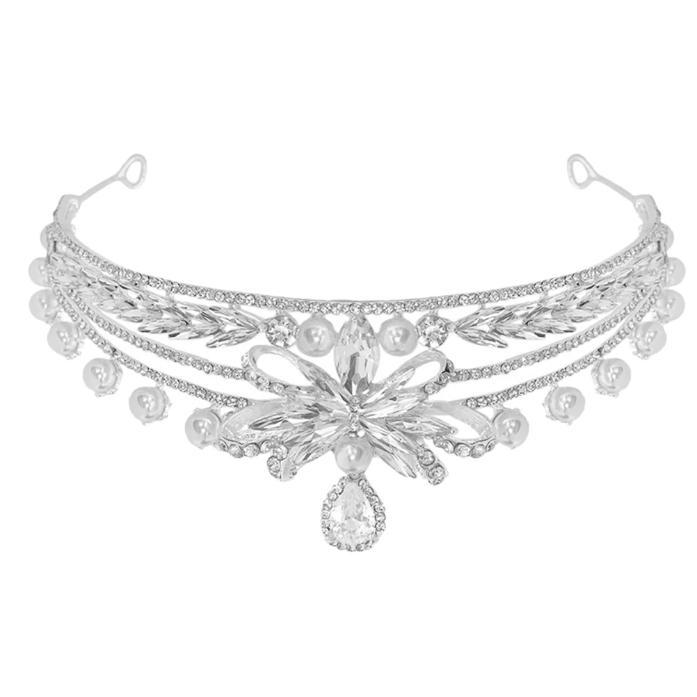 

Exquisite Rhinestone Crown Bridal Wedding Headpiece Women Tiara Sparkling Decorative Crown For Bride Party Cosplay Crowns