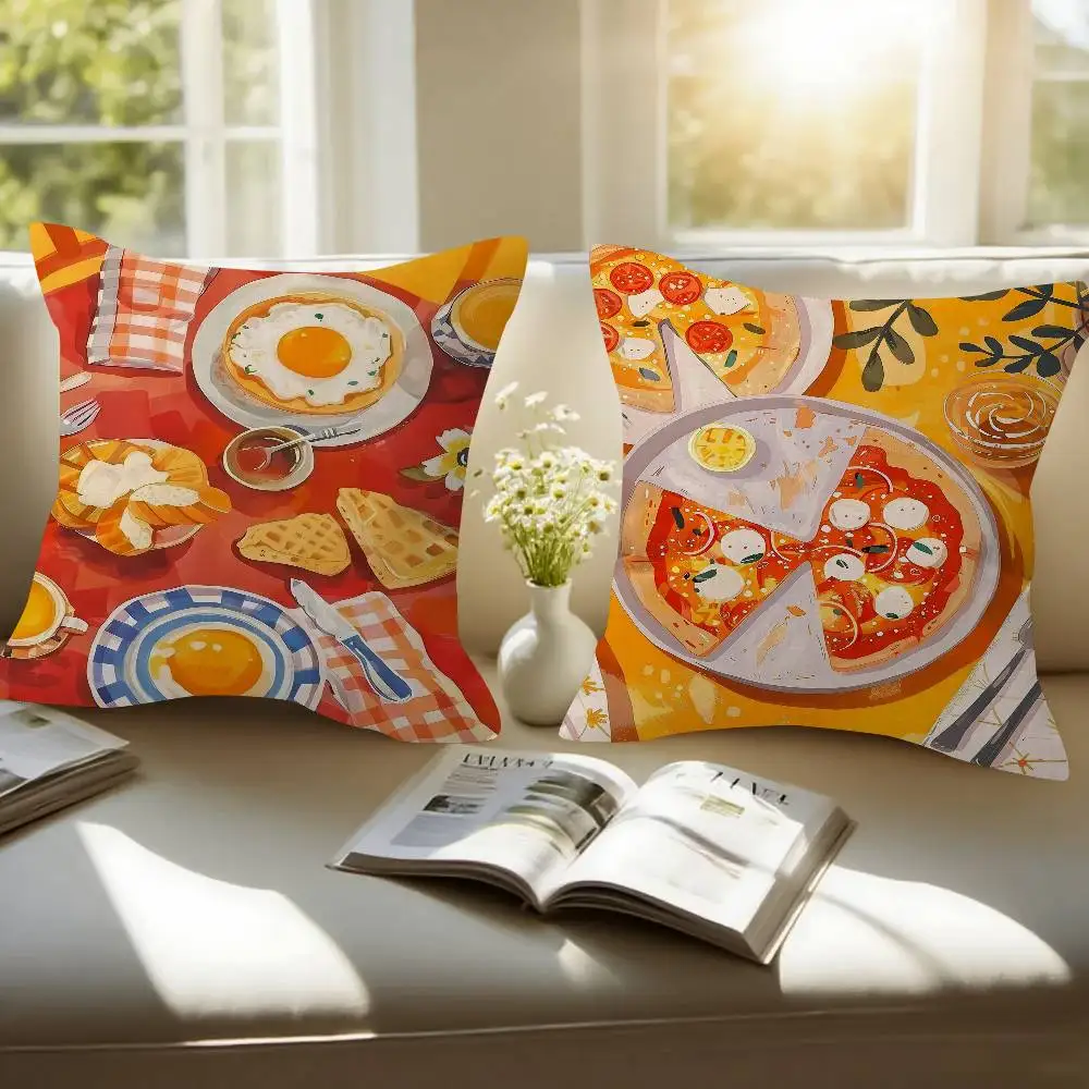 Delicious Food 45*45cm Cushion Cover Pillow Cover Decor Pillowcase Home Pillowcase For Couch Pillow