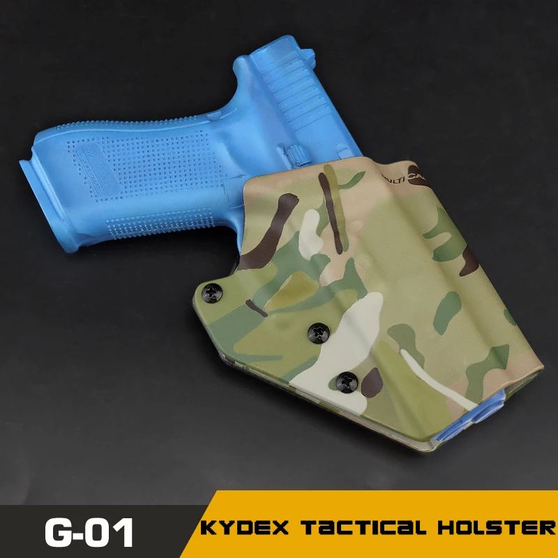 

KYDEX Tactical Hunting Holster Pistol Holster for Glock 17 19 19X 45 Belt Gun Holster Quick Pull Right Hand Airsoft Handgun Case