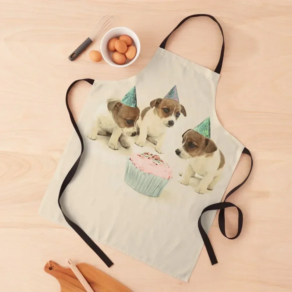 

Vintage Puppy Birthday Card Apron Kitchen New 2022 Year with pockets Kitchen Things And For Home Men'ss Apron