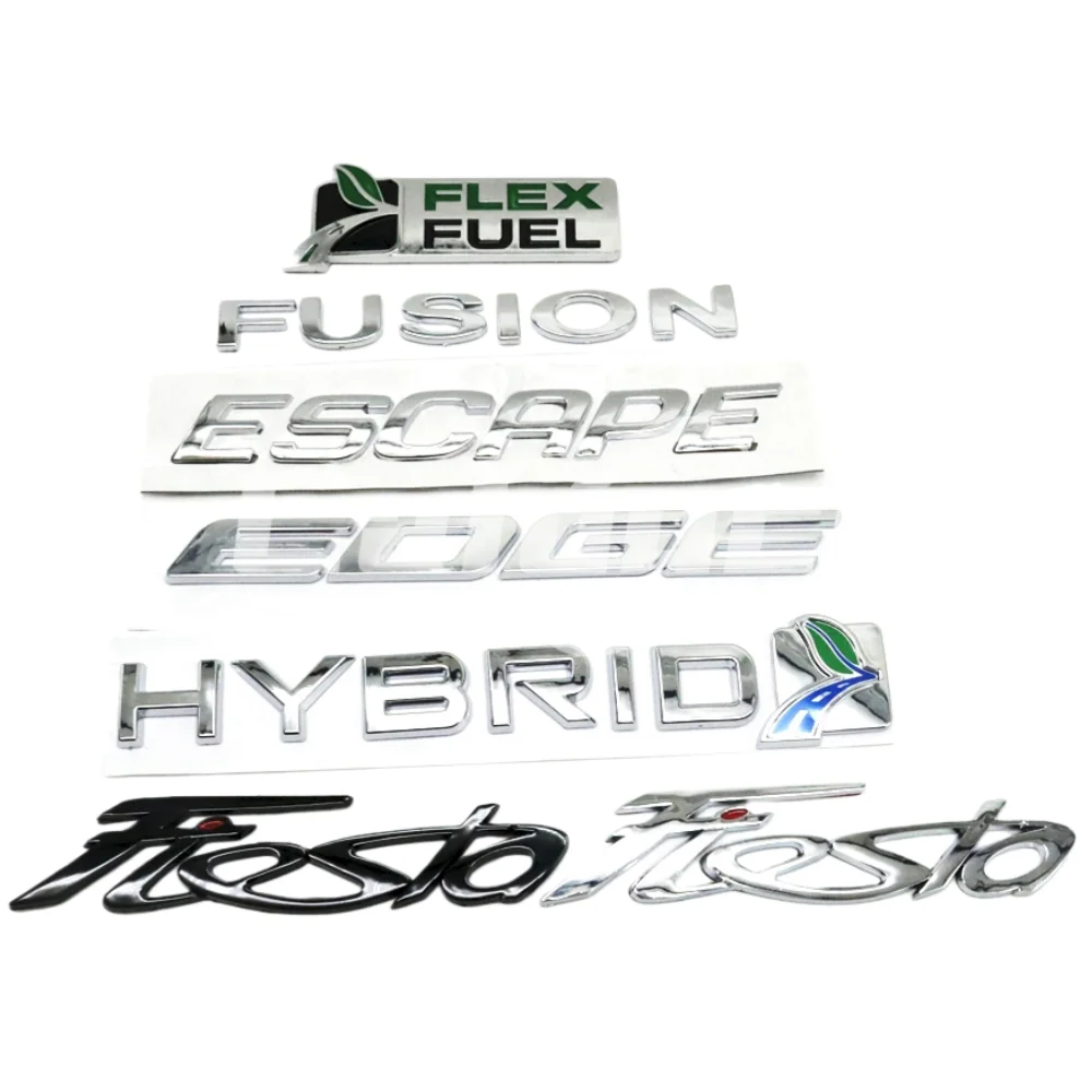 Etiqueta engomada del logotipo de la placa de identificación de la letra del maletero trasero para Focus Fusion Fiesta Hybrid Flex Fuel Escape Edge Mondeo Taurus Escort Emblem
