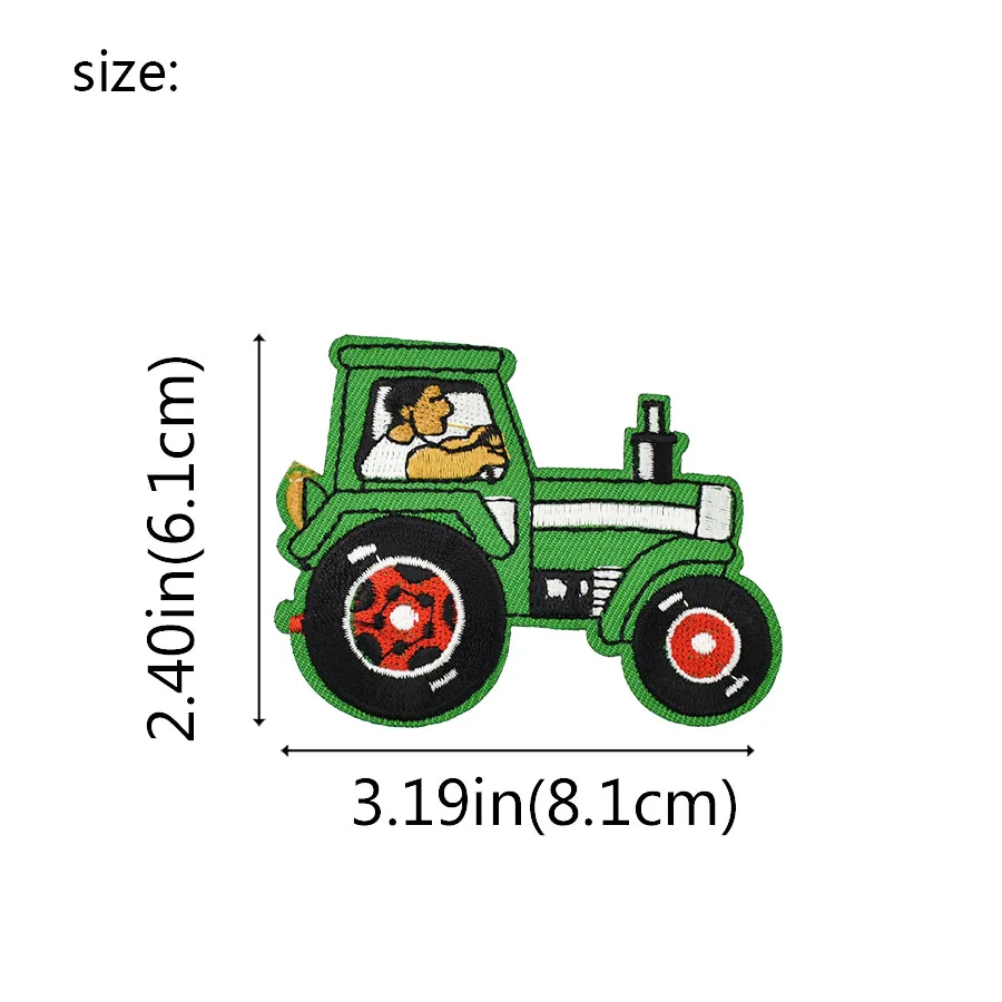 Diy Tractors patches for clothing iron embroidered patch applique iron on patches sewing accessories badge stickers on clothes