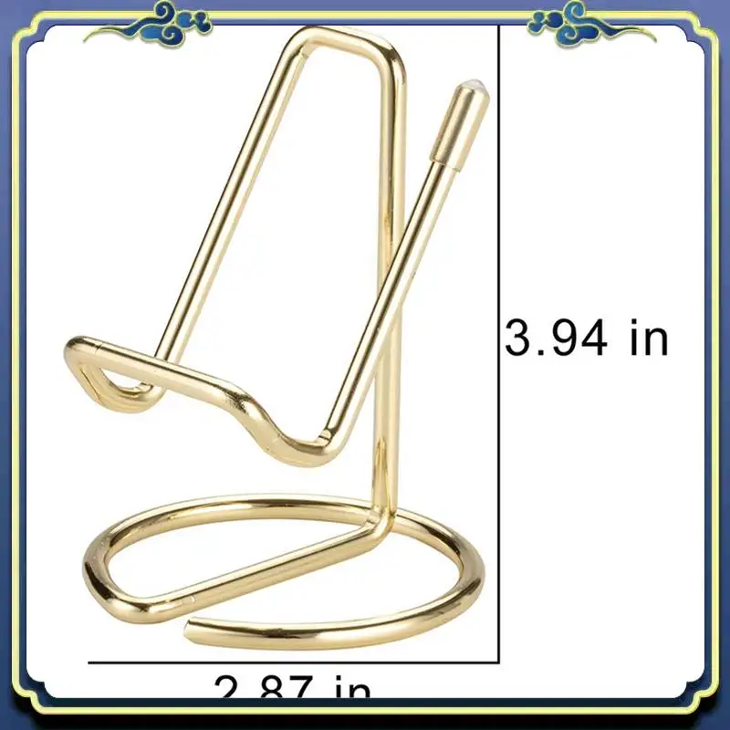 Portable 3X Business Card Holder For Desk, Metal Business Card Display Holder Stand, Office Desktop Name Card Holder (Gold)