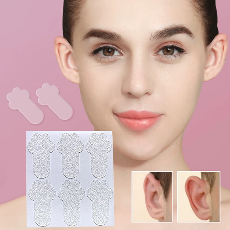 

3Sheets/18PCS Cute Invisible Ear Sticker Silicone Cat Paw Shaped Ear Sticker Strong Support Ear Correction Patch Ears Primer