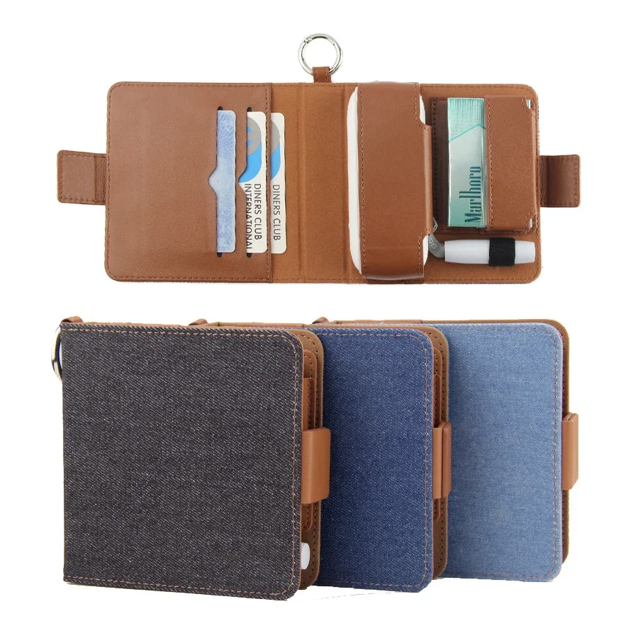 High Quality Cover for IQOS 3 Duo Flip Cowboy Leather Wallet Case for IQOS iluma/3.0 Cigaret Storage Box Protective Accessories