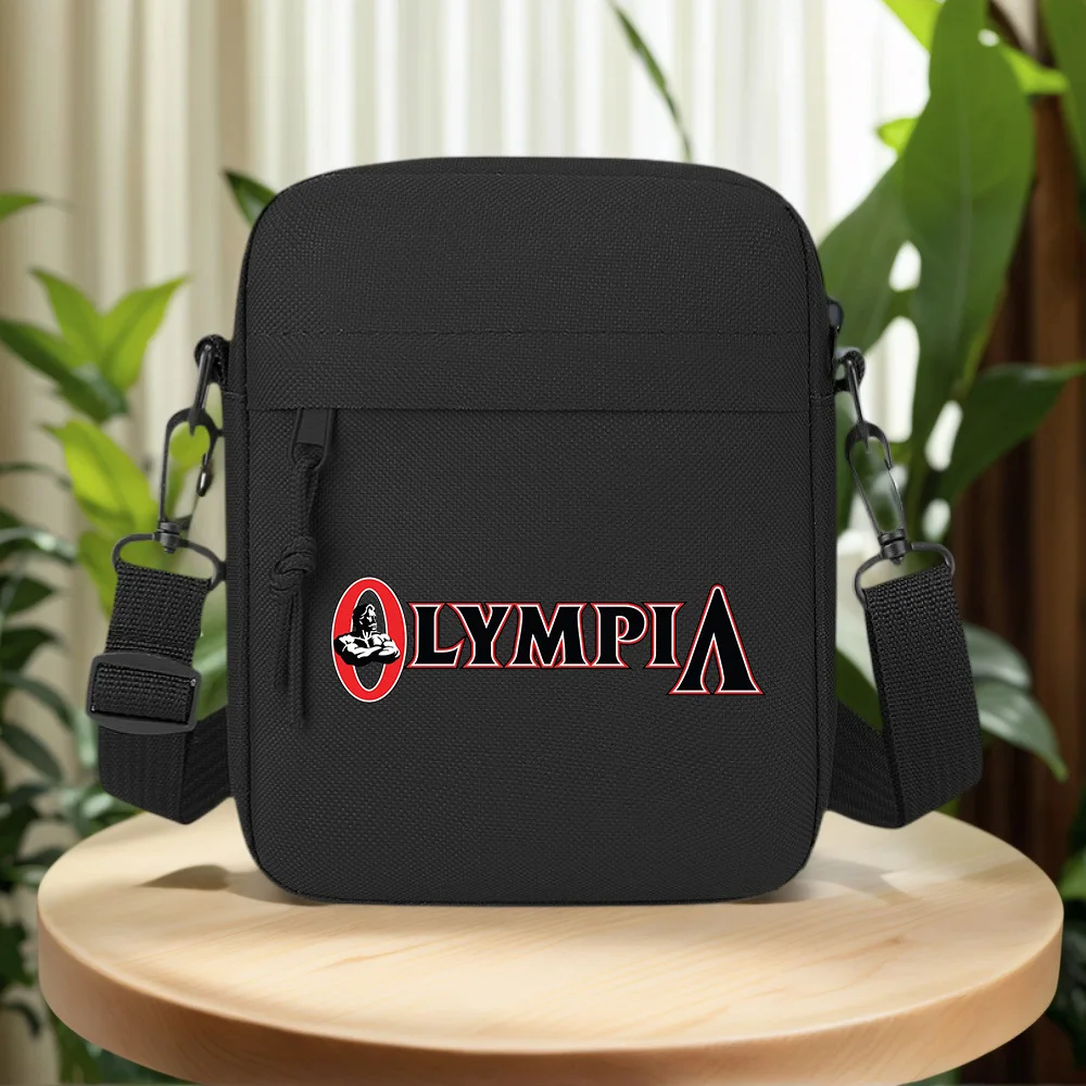 Bodybuilding Olympia black red white Men Crossbody Bag Single Shoulder Women Cartoon Anime Film Printing Design Unisex