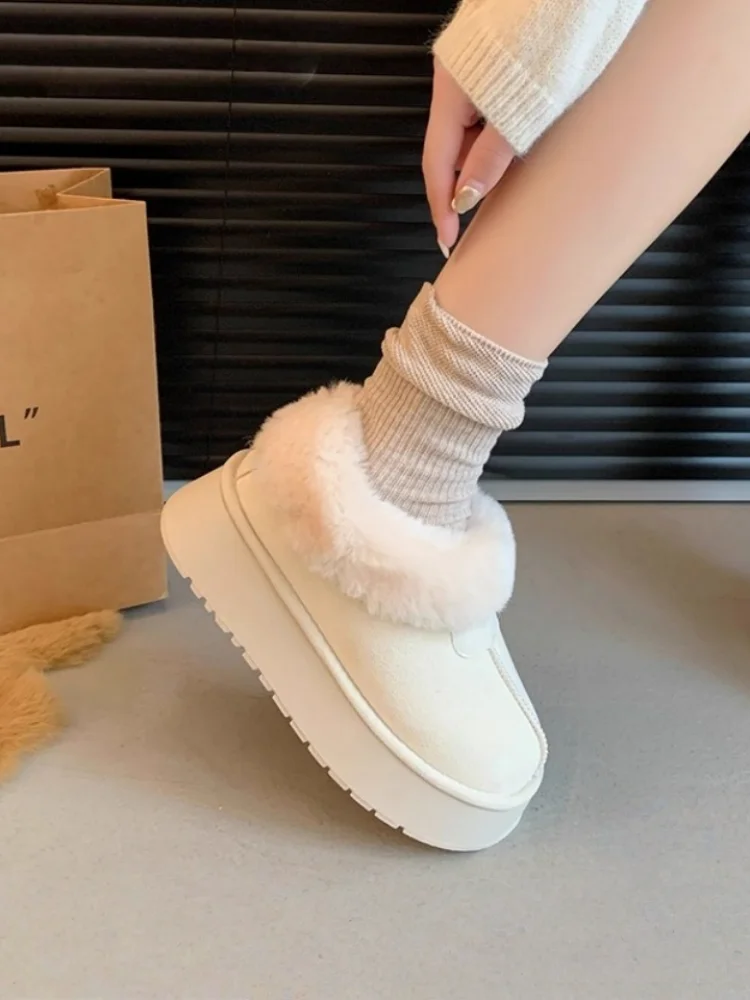 

Женские зимние ботинки Thi Bot на меховой подкладке из кожи и меха, теплые непромокаемые ботинки на платформе ort Tube Faion