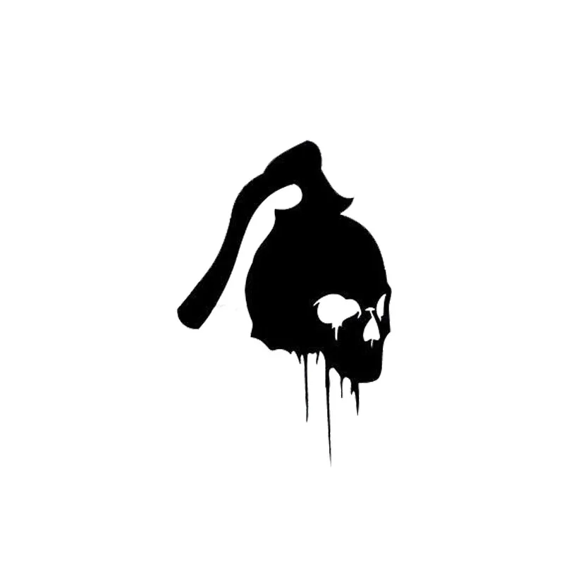 Horror Axe Killer Skull Car Sticker Interesting Motorcycle Decal Pvc Decals Suitable for All Kinds of Cars Black/white, 15cm*9cm