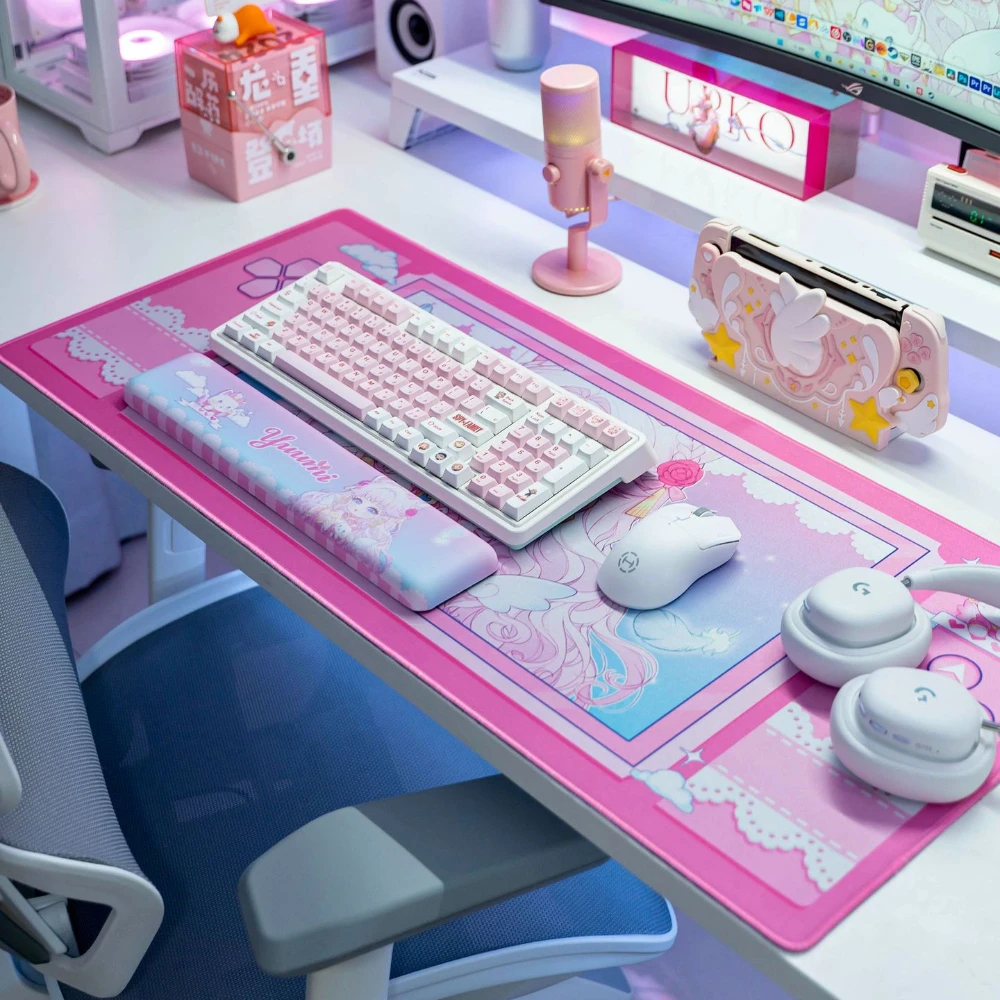 

Cartoon Large Size Mouse Pad Wrist Rest Rubber Waterproof Non-slip Desk Mat Secondary Girls Computer Keyboard Game Mouse Pad