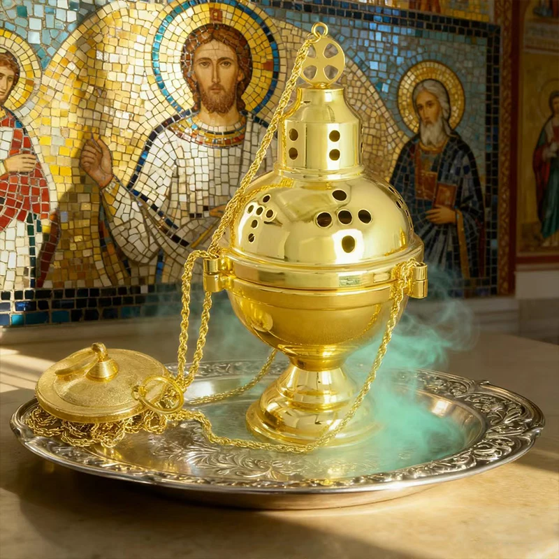 

The New Eastern Orthodox Devoutly Worshipping Desktop Offering Of Tokens Sacred Ceremony Incense Burner Delicate Craftsmanship