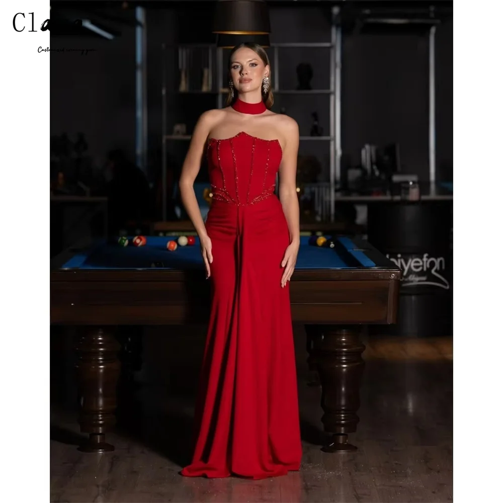 

Клара на заказ красный рыбий хвост милая с открытыми плечами элегантные ночные платья 2025 женское роскошное вечернее платье женское платье для выпускного вечера