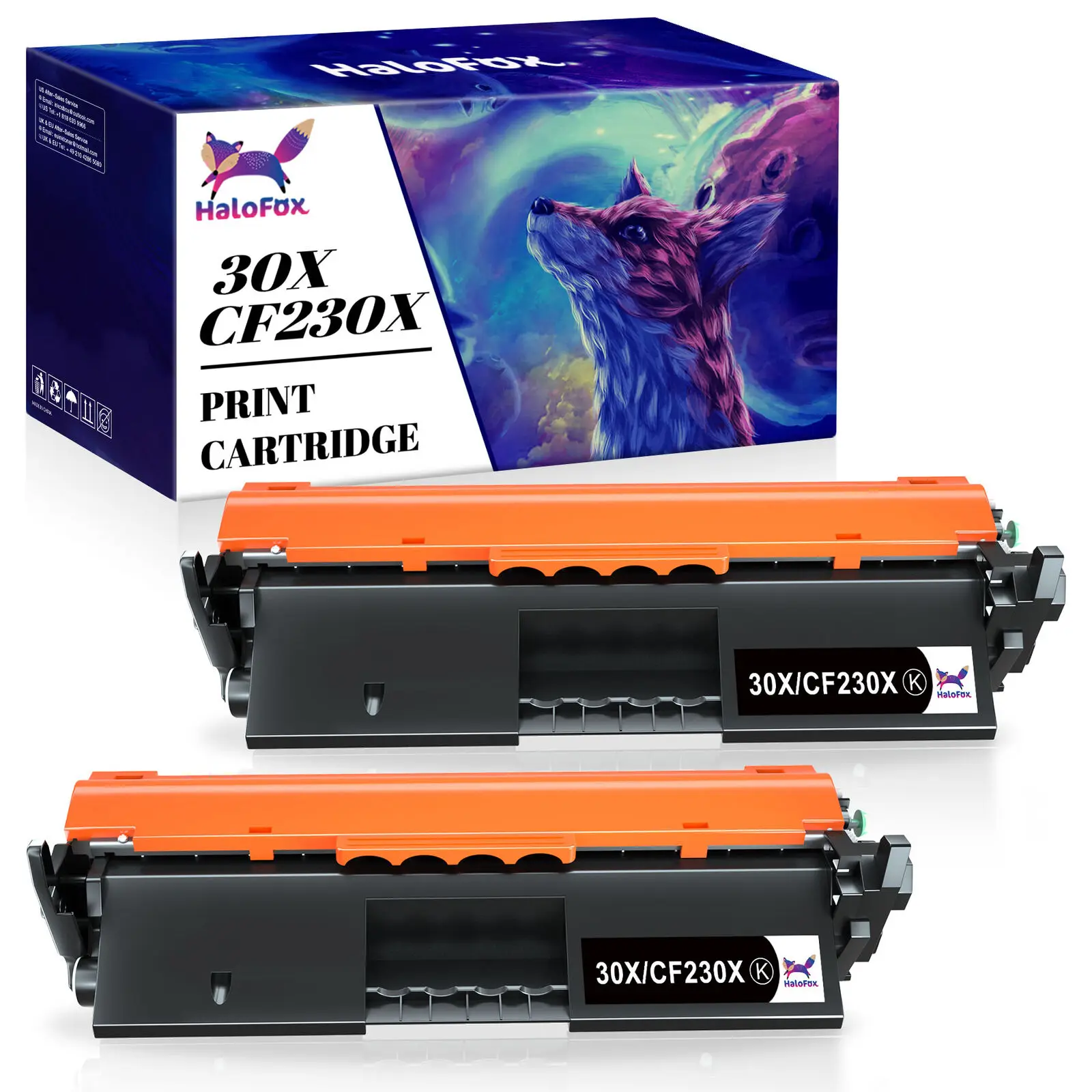 2 упаковки 30X черный тонер для замены для HP CF230X LaserJet M203d M203dn M203dw