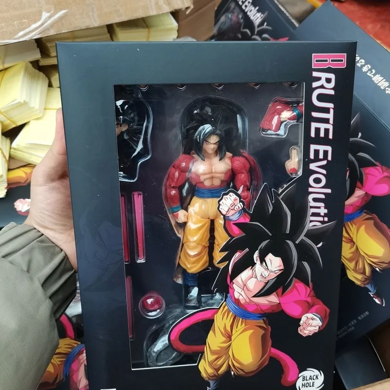 In Stock Original Black Hole Shf Model Son Goku Super Saiyan 4 Form 3.0 Wild Power Old Version Action Figure Toys Gifts