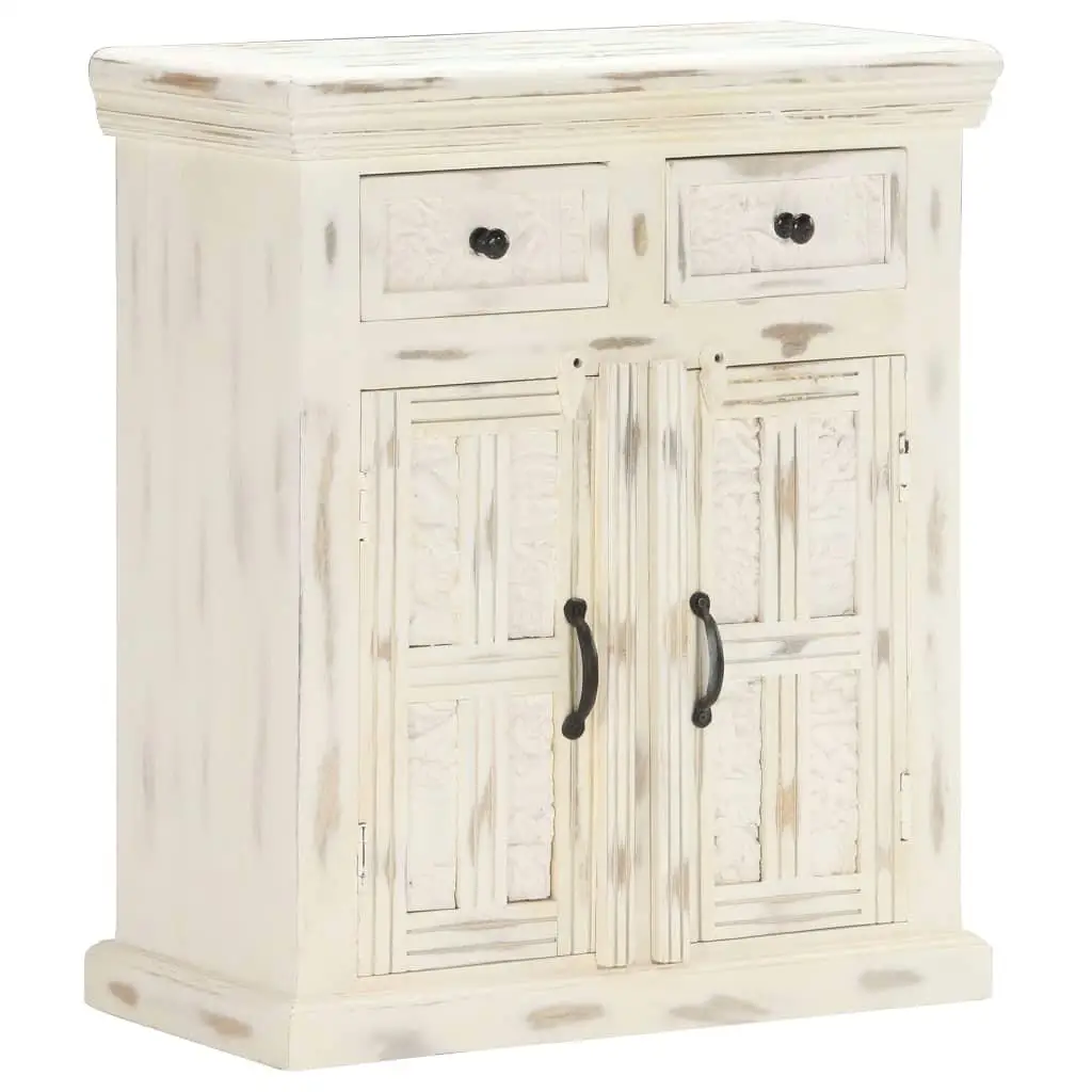 

25.6 White Sideboard - Solid Wood Storage Cabinet 11.8 x 29.5 - Stylish Furniture for Home