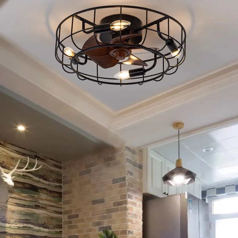 AiPaiTe Modern LED Iron Ceiling Fan Light with Adjustable Six Speed for Living Room and Bedroom Furniture Decoration.