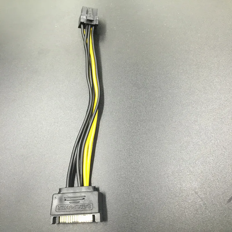 15pin SATA Power to 6pin PCIe PCI-E PCI Express Adapter Cable 20cm SATA to 6Pin Power Cable for Graphics Card Riser Card Mining image 5