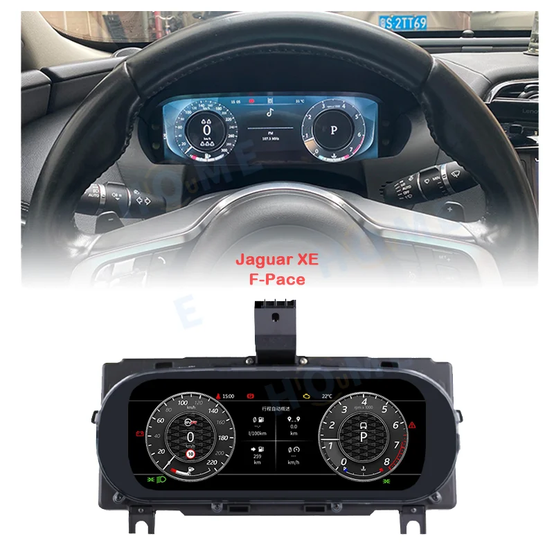 

CarplayGPS Navi Car LCD Digital Dashboard for Jaguar XE F-PACE XEF Panel Instrument Virtual Cluster Cock Speedometer