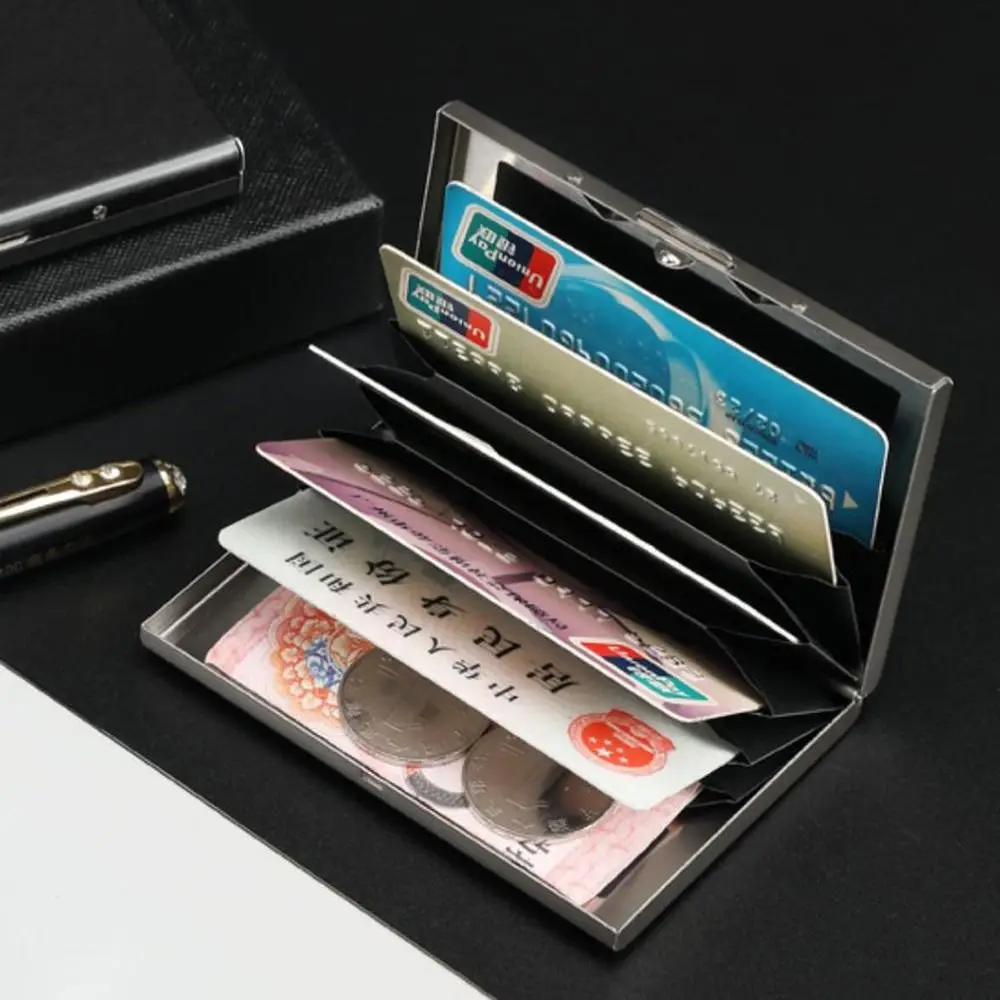 Stainless Steel Business Card Holder Cards Album Multi-card Bit Bank Card Case Water-proof Travel Accessories RFID Card Holder