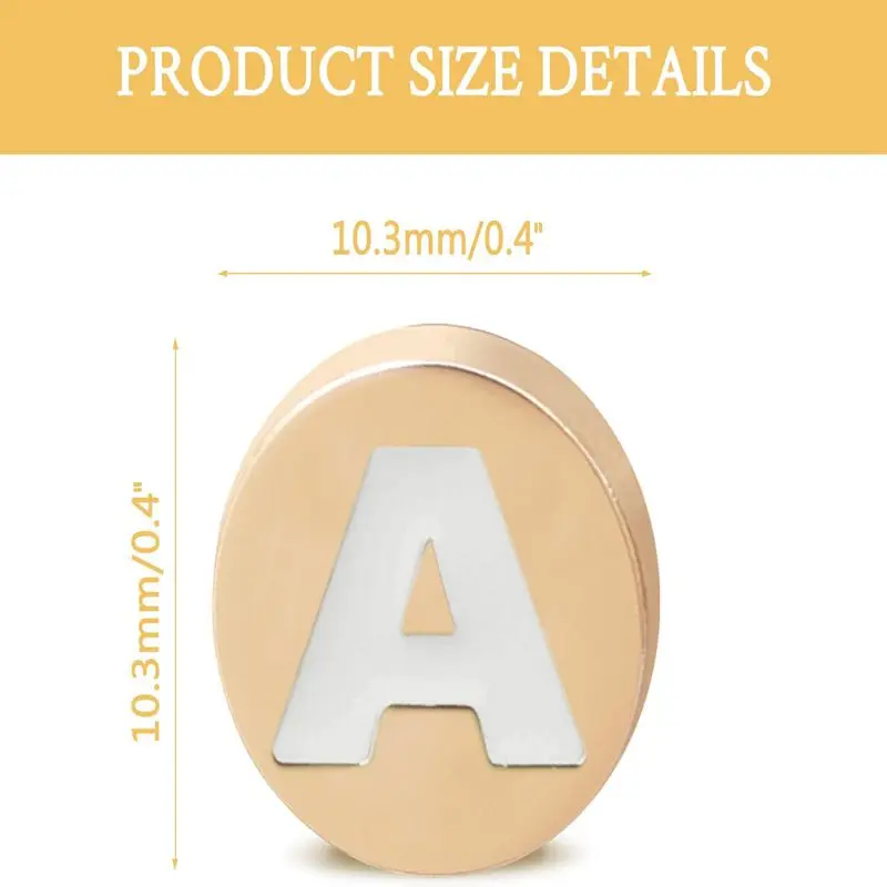 Bling Gold  Letter Shoe Charms for Clog Sandals Shoe Decoration Alphabet Characters Shoes Charm Pins for Boy Girl Men Women 1PCS image 3