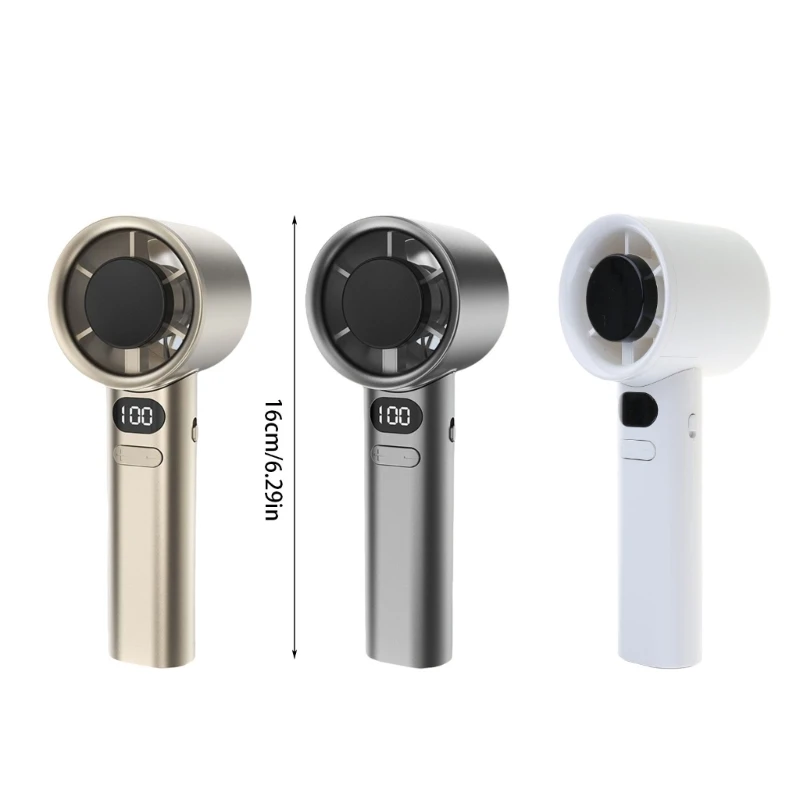 Quạt động Màn hình hiển thị kỹ thuật số Quạt cầm tay Tốc độ vô cấp USB có thể sạc lại Quạt 2000mah Dropshipping