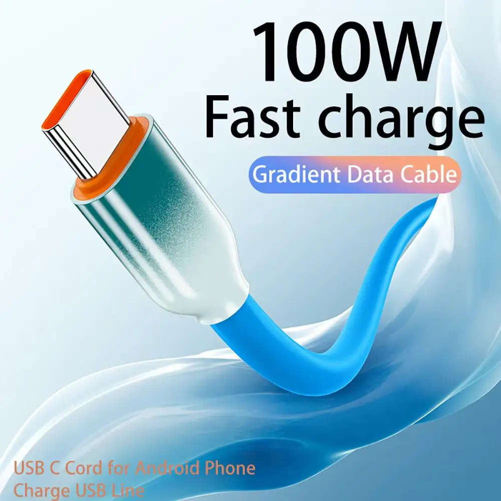 100w 6a usb c cabo de dados de carregamento rápido para samsung xiaomi redmi huawei honra oppo oneplus usb tipo c silicone líquido de alta velocidade