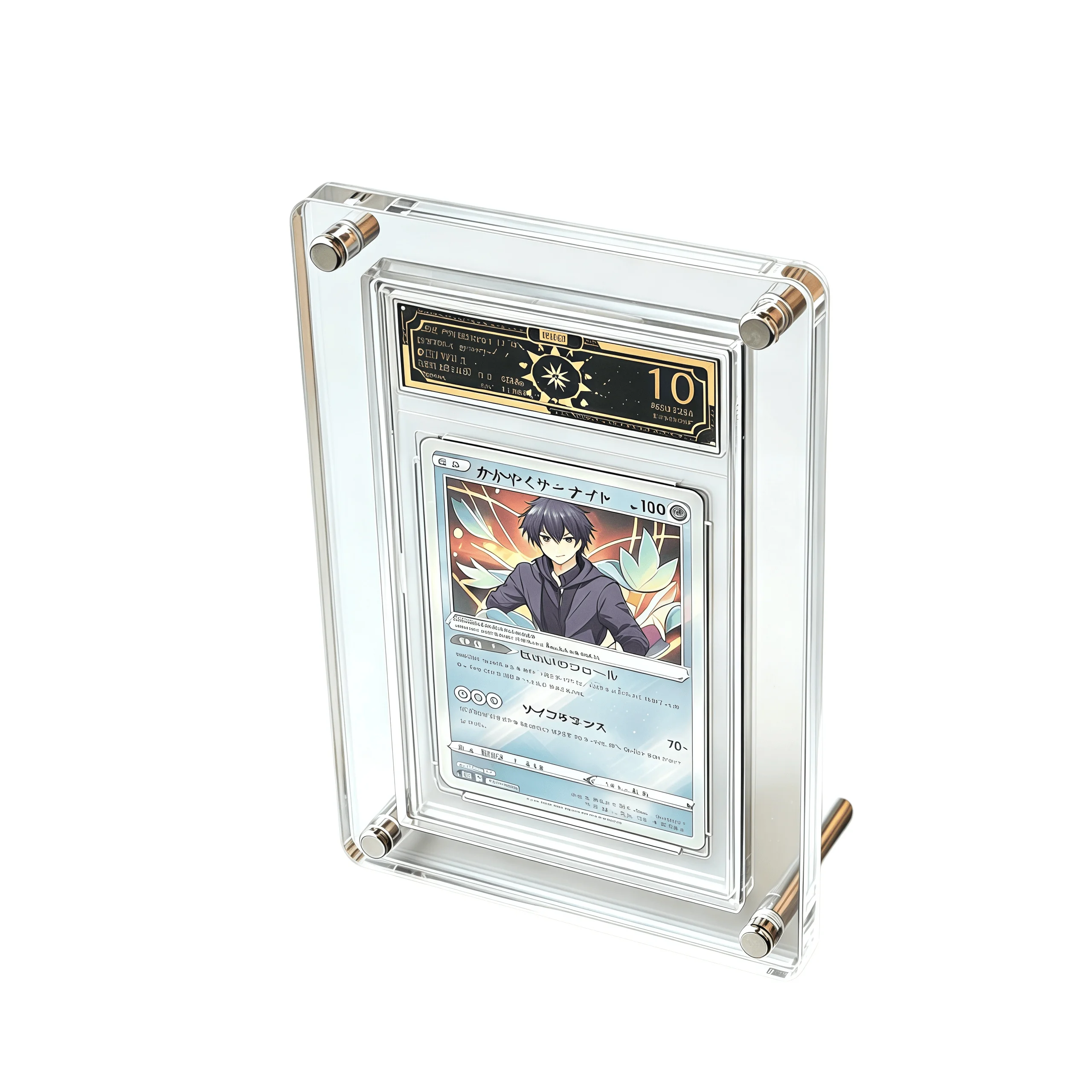 1-Slot Acrylic Rating Trading Card Stand 35PT Thick Ultimate Display for Graded PTCG Crystal Clear Showcase Gift
