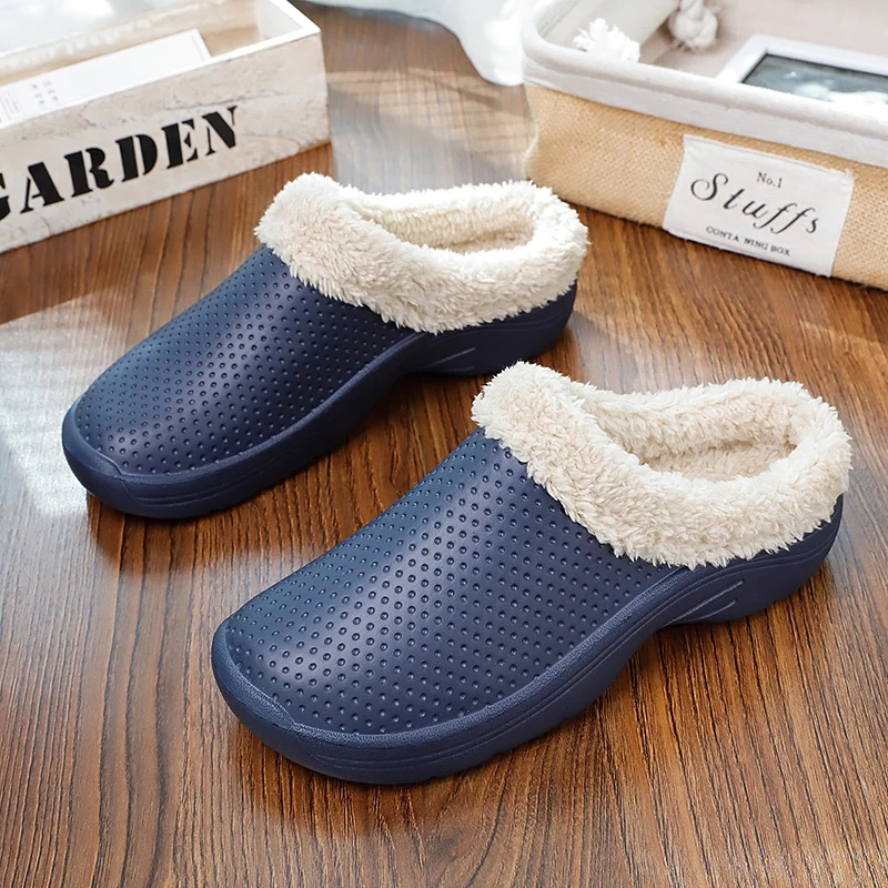 New Style Autumn Winter Eva Men's Home Slippers Casual Shoe Bathroom Beach Thick Bottom Waterproof Anti-slip House Couple Shoes