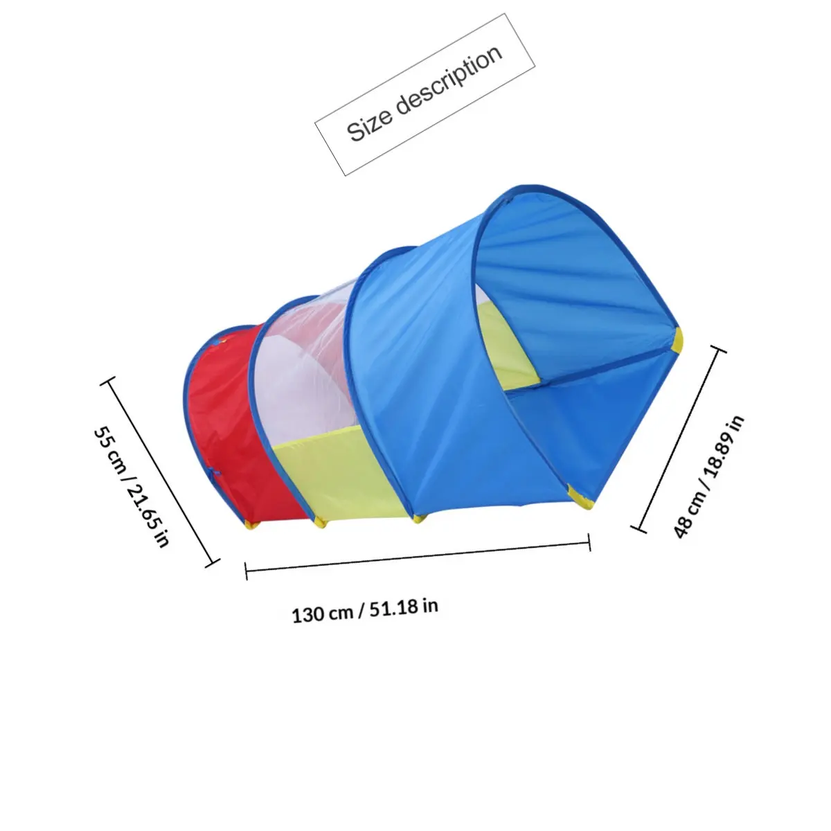 Crawling Tube Children Early Education Play Tent Multi-Color Blue Yellow Red Durable Safe Fabric Sensory Integration Therapy view 4