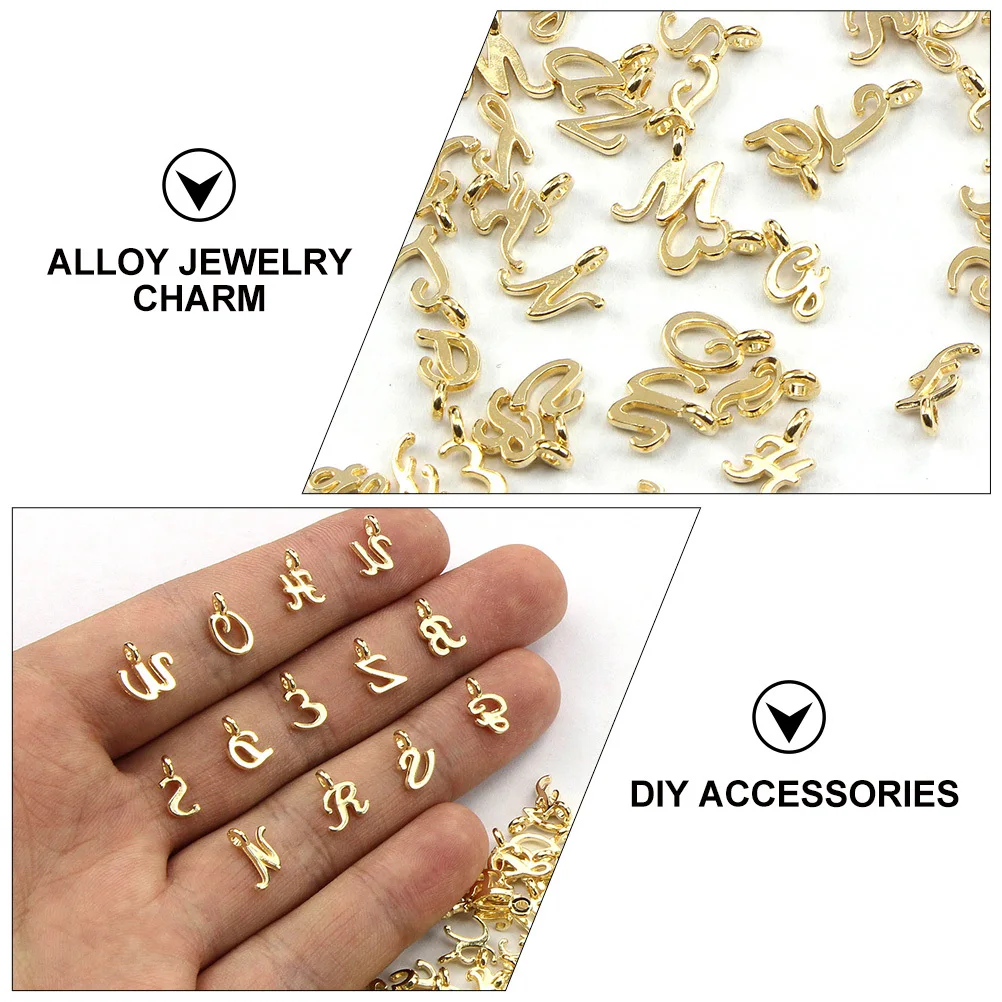 

104Pcs Delicate Alphabet Pendant DIY Craft Jewelry Making Supplies Unique Gift for Friends Family Alloy Alphabet Charms