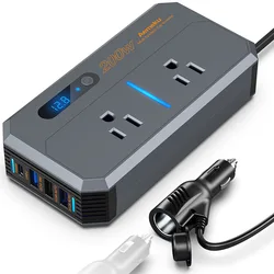 200W Car Inverter DC 12V to AC 110V 220V Car Inverter Converter Auto Power Adapter USB Type C US EU Plug