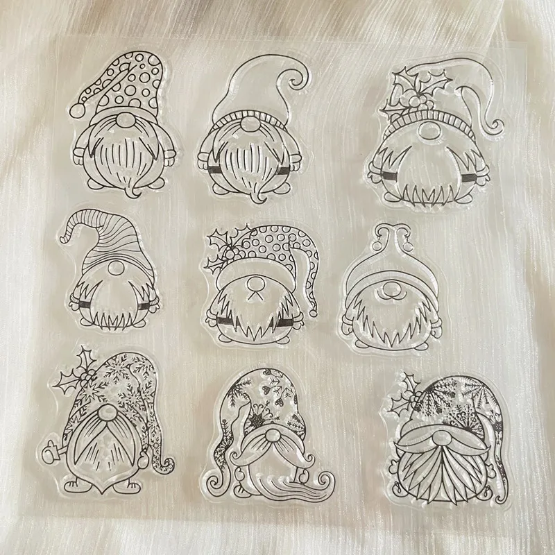 christmas gnome Clear Stamp Transparent Silicone Stamp Seal Sheet For Scrapbooking Photo Album Decoration