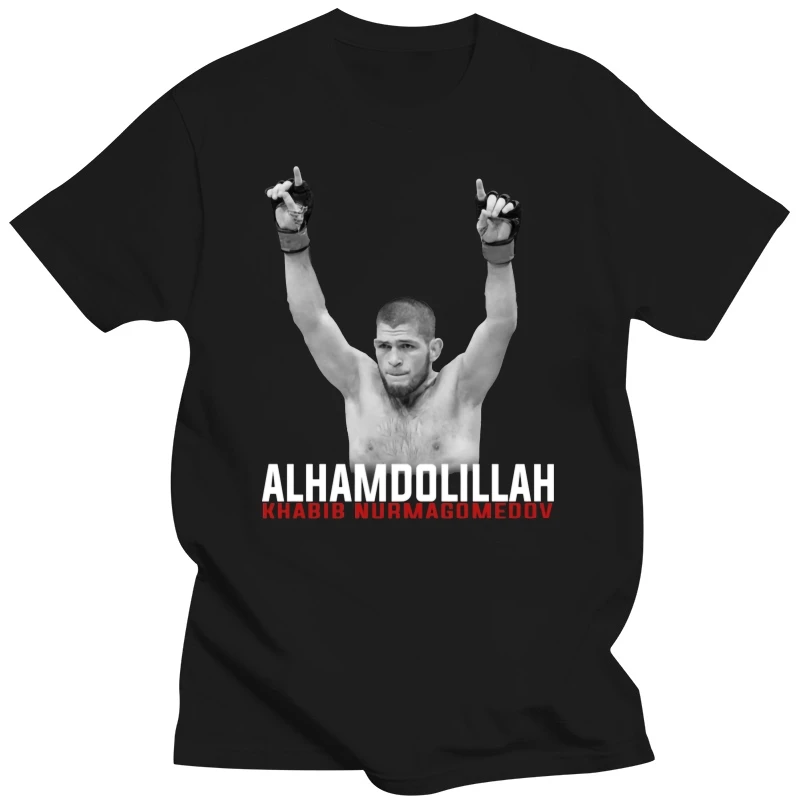 Khabib Nurmagomedov Alhamdulillah T-Shirt MenS Tee Shirt Short Sleeve S-3Xl MAN T-SHIRT  unisex cotton t shirts